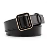 Belts 2022 Fashion Women Accessories For Jeans Pu Leather Dress Ladies Taille Bears Designer Squara Buckle