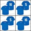 Retro Baseball Jersey 16 Bo Jackson 5 George Brett No Name Blue Mesh Shotback Męskie koszulki