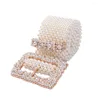 B￤ltesdesigner lyxig mode h￶gkvalitativ handgjorda stickimitation Pearl Women's Belt Decorative Dress Wide Midje Chain Strap