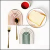 Mats Pads Coffee Table Sile Removable Rainbow Coasters Insation Cup Mat Plate Non Slip Placemat Home Decor Kitchen Accessories Drop Dh3Z4