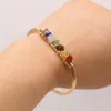 Bangle Natural Semi-precious Stones Open Gold Hand-inlaid Crystal Bud Fashion Bracelet Men Women Couples Engagement Banquet Wear