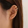 Ryggar ￶rh￤ngen guldf￤rg Rhinestones Star Moon Clip for Women Creative Simple C Ear Cuff Icke-Piercing Earring Set Trendy Jewelry Gift