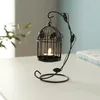 Kerzenhalter, klein, glamourös, Vintage, Eisen, Garten, europäischer Stil, Metall, Lampe, Porta Velas, Heimdekorationszubehör