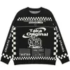 Men's Sweaters Oversized Pattern Fashion Loose Trend American Retro Round Neck Winter Jacquard Knit Women's 220930