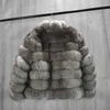 Faux fur 2021 Prawdziwa futrzana płaszcz kamizelka Odłączona transformacja zdejmowana moda luksusowy gęsta ciepła płaszcz solidna y2209