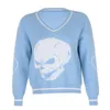 Pulls pour femmes Darlingaga Harajuku Skull Print Y2K Lâche Automne Hiver Pull Femmes Pulls Casual Knitwear Jumpers Coréen 220929