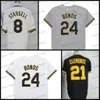 Retro honkbal jersey 24 Barry Bonds 21 Roberto Clemente White Throwback Mens Jerseys