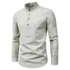 Polos Męskie Koszulka biznesowa Mężczyźni Casual Stand kołnierz Slim Formal Shirts Oddychane Top Male Clothing 220930