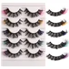 Thick Curly Color False Eyelashes Messy Crisscross Hand Made Reusable Multilayer 3D Mink Fake Lashes Naturally Soft & Vivid Full Strip Lash 3 Models DHL