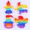 22 cm grote Halloween vingerspeelgoed Bubbels Popper Pushet Sensory Toys Rainbow Pumpkin Carecrow Ghost Witch Cartoon Puzzle Kids Early Education