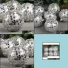 Party Decoration 6pcs Creativity Christmas Ball Sier Sequin Pendant Plastic Hollow Ornament Year Wedding Present Home Charm Drop Delive Dhujo