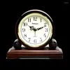 Table Clocks Weilingdun High Quality Wooden European Antique Style Super Mute Quartz Clock Desktop Bed Room Parlour