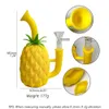 Home Garden pineapple unique shape silicone hand pipe with glass hot sales smoking water pipes bong colorful and metal dab tool