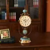 Horloges de table Horloge de bureau rétro Pendule Décor en métal classique Silencieux sur le cadeau pour le salon