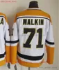 Film CCM Vintage ijshockey 71 Evgeni Malkin Jerseys 77 Paul Coffey 7 Joe Mullen Men Borduurtrui Wit Zwart Geel Blauw