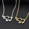 Pendant Necklaces Fashion Personality Lucky Hollow Out Elephant Choker Necklace Women's Jewelry Gifts