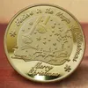 Hela jultomten Claus Ing Coin Collectible Gold Plated Souvenir Coin North Pole Collection Gift God julminnesmynt7923634