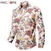 Męskie koszule męskie męskie kwiatowe vintage drukowane Camisa Social Long Long Shirt Fashion Men Mężczyźni Ubieraj się Maskulina Streetwear 220930