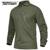 Polos masculinos Tacvasen Zipper Bolso Tático Camisa de Trabalho Mens Manga Longa Camisas Premium Casual Golf Sports Exército Militar Camisetas Tops 220930