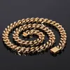 Hip Hop Cuban Link Chain Necklace 18K Real Gold Plated Stainless Steel Jewelry for Men 6mm 8mm 10mm 12mm 14mm 16mm9281781