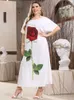 Plus -klänningar Toleen Women's Summer Party Elegant Maxi 2022 Loose Flower Stor lång klänning för kvällsfestivalkläder