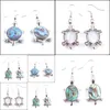 Dungle Chandelier Wojiaer Zealand Abalone Shell Gem Taşları Dinlengle Küpeler Kaplumbağa Hayvan Boncukları Kadınlar İçin Küpe Damla Mjfashion Dhgb6