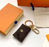 Charm Designer Letter Wallet Keychain Keyring Fashion Purse Pendant Car Chain Charm Brown Flower Mini Bag Trinket Gifts Accessories
