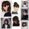 ストレートバングシックヘアエクステンション合成ブロンド4色