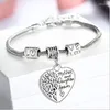 Bangle Love Heart Crystal Bracelet Couples Women Family Family Bracelets Gravado Carta Brand Mãe Mãe Jóias Gilft