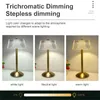 Lampes de table Portable Cristal Métal Rétro LED Bar Lampe Dimmable Tactile De Chevet Pour Chambre Salon Restaurant En Plein Air