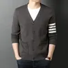 Erkek Sweaters Üst Sınıf Otum Kış Markası Moda Örme Erkekler hırka kazak Siyah Koreli Rahat Katlar Ceket Erkek Giyim S-3XL 220930