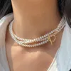 Beaded halsband riktiga små pärlor långa halsband kvinnor sötvatten pärla mode tröja halsband för flickor 220929