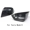 Pe￧as autom￡ticas Tampa traseira do espelho Real Mirrors de fibra de fibra de fibra de carbono seco real Tampa tampa lateral para Tesla Modelo 3 y S x