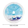 Christmas Decorations Snowman Pattern Tree Skirt Luminous Mat Decoration For 42.5 Inch White And Blue