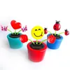 Interior Decorations Fashion Solar Powered Dancing Flower Toy For Kids Christmas Gift Car Decor Accessories Office Desk Funny Electric