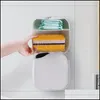 Bathroom Storage Organization Wc Toilet Paper Holder With Shelf Wall Mounted Waterproof Organizer Plastic Tissue Box Roll Towel Drop Dhonm