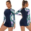 Survêtements pour femmes maillot de bain femmes imprimé floral surf costume à manches longues maillots de bain femme monokini body maillots de bain maillot de bain 220929