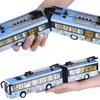 Diecast Model car Double tram bus model 1 50 alloy pull back section High-quality sound and light music children's toys 220930