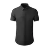 Men's Casual Shirts Minglu Summer Cotton Male Luxury Solid Color Short Sleeve Simple Mens Dress Fashion Slim Fit Party Man 4XL
