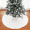 Decorações de Natal 78 cm Saia de árvore de árvore falsa de peles de pele bordado prata floco de neve de natal de tapete de tapete de tapete de presente decoração de ano de presente