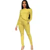 Women's Two Piece Pants Women Long Sets 2 Pieces Sleeve T-shirt Top Sexy Club Outfits Solid Spring Clothes Jogging Suits 2022