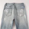 Denim Amirs Jeans Designer Pants Man Fall 6626 Splash Am Blue Diamond Fashion Mens slitna och smala stretchfötter 2pd1