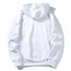 Erkek Hoodies Sıcak Polar Hoodie Erkek Sweatshirt 2022 İlkbahar ve Sonbahar Düz Renk Beyaz Hip-Hop Sokak Giyim