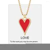 Pendant Necklaces Red Heart Evil Blue Eye Necklace For Women Gold Color Angel Collars Stainless Steel Chain Link Couple Friend