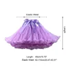 Saias femininas tutu sólido gluffy tule princesa vestido de baile pettiskirt performance de balé feminino para meninas