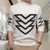 Men's Sweaters Autumn Winter Vintage Sweater Men Half Turtleneck Black Knitted Pullover Korean Fashion Casual Loose Knit Thick