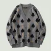 Suéteres para hombres Hip Hop Love Jacquard Impreso Cardigan de punto Hombres Streetwear Harajuku Oversize Flojo Casual Jumper Parejas Otoño 220930