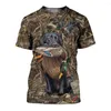 Camisetas masculinas 2022 Camuflagem caça a pato selvagem Animal 3D T-shirt Tops Tops Summer Fashion Casual Men's Camisetas Manga Tees XS-5xl