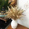 Decorative Flowers Simulation Leaves Artificial Plant Gold Silver Christmas Ornament Wedding Favor Fake Plants Flower Accessory Party Decor