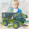 Diecast Model Araba Çocukları Dinozor Taşıma Araç Oyuncak Büyük Boy Atalet Kamyon Çocuklar için Hediye ile Araç Çekme Boy 220930
